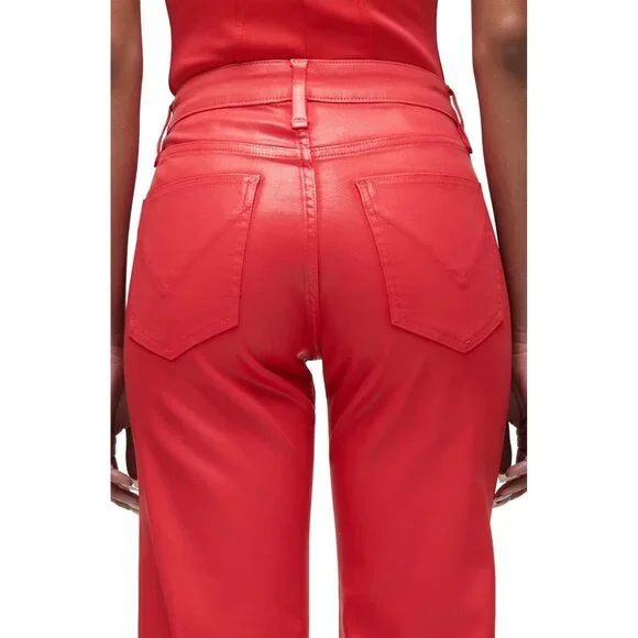 Womens Wide Leg Jeans High-Rise Cotton Modal Stretch Zipper Closure